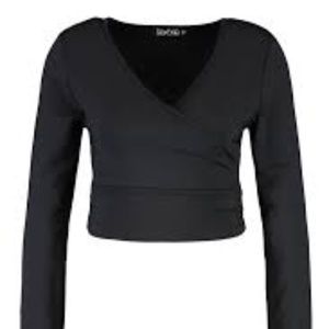 NWT - Boohoo - Wrap Front Active Top